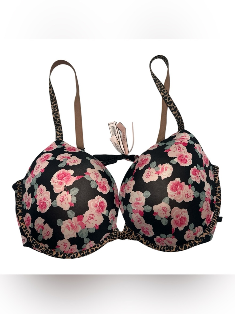 NWT Victorias Secret Push Up Bra 40D Floral Animal Print Convertible Straps New